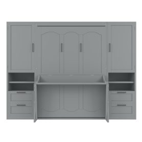 Full Size Murphy Bed Wall Bed with Closet ,Drawers and Shelves