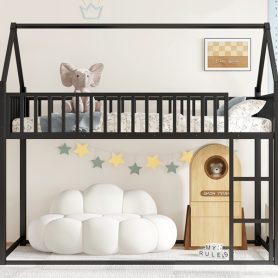 Twin Size House Floor Bed with Detachable Slats