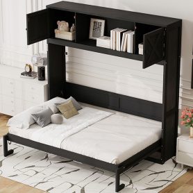 Full Size Murphy Bed with Storage Cabinets