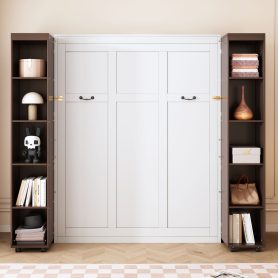 Queen Murphy Bed Wall Bed with Storage Doors