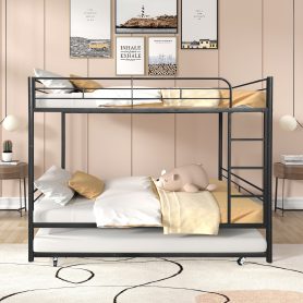 Separatable Twin Bunk Bed With Trundle