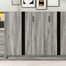 Twin Size Murphy Bed with Drawers and LED Light