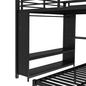 Metal Queen Over Twin Bunk Bed With Built-in Wardrobe, Trundle, Foldable Desk, Ladders 30 Metal Queen Over Twin Bunk Bed With Built-in Wardrobe, Trundle, Foldable Desk, Ladders