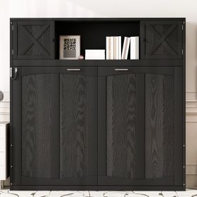 Full Size Murphy Bed with Storage Cabinets