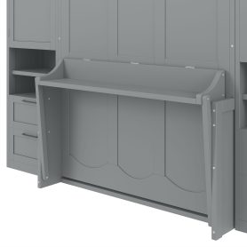 Full Size Murphy Bed Wall Bed with Closet ,Drawers and Shelves