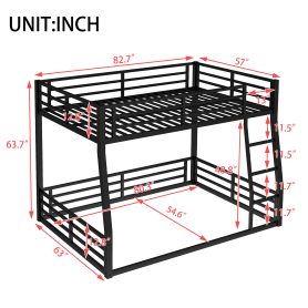 Low Metal Full XL over Queen Bunk Bed for Teens and Adults