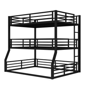 Metal Full/Full XL over Full/Full XL over Queen Bunk Bed