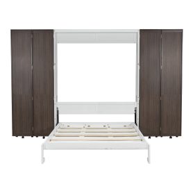 Queen Murphy Bed Wall Bed with Storage Doors