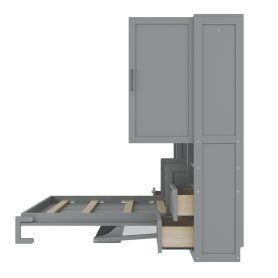 Full Size Murphy Bed Wall Bed with Closet ,Drawers and Shelves