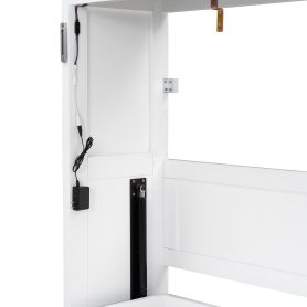 Twin Size Murphy Bed With LED Light, Can Be Folded Into A Cabinet, Hidden Wall Bed Cabinet