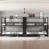 Full Size Quadruple Metal Bunk Bed With Built-in Storage Shelves & Wardrobe 2 Full Size Quadruple Metal Bunk Bed With Built-in Storage Shelves & Wardrobe