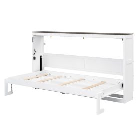 Twin Size Murphy Bed With LED Light, Can Be Folded Into A Cabinet, Hidden Wall Bed Cabinet