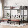 Twin XL over Twin & Twin Bunk Bed Metal Triple Bunk Bed