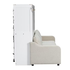 Full Size Murphy Cabinet Bed with Folding Sofa,Built-in Storage Shelves and LED Light 37 Full Size Murphy Cabinet Bed with Folding Sofa,Built-in Storage Shelves and LED Light