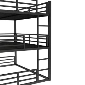 Metal Full Over Full Over Full Bunk Bed With Safety Guardrail 23 Metal Full Over Full Over Full Bunk Bed With Safety Guardrail