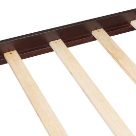 Queen Size Canopy Bed with Headboard and Footboard, Slat Support Leg