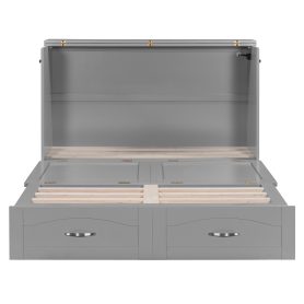 Full Size Wall Bed with drawer and a set of Sockets & USB Ports, Pulley Structure Design 53 Full Size Wall Bed with drawer and a set of Sockets & USB Ports, Pulley Structure Design