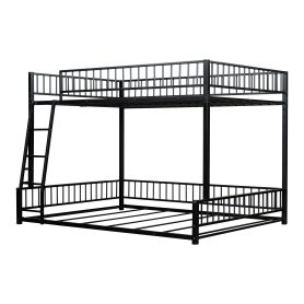 Full XL over Queen Floor Bunk Bed Frame with Ladder and Safety Guardrails 36 Full XL over Queen Floor Bunk Bed Frame with Ladder and Safety Guardrails
