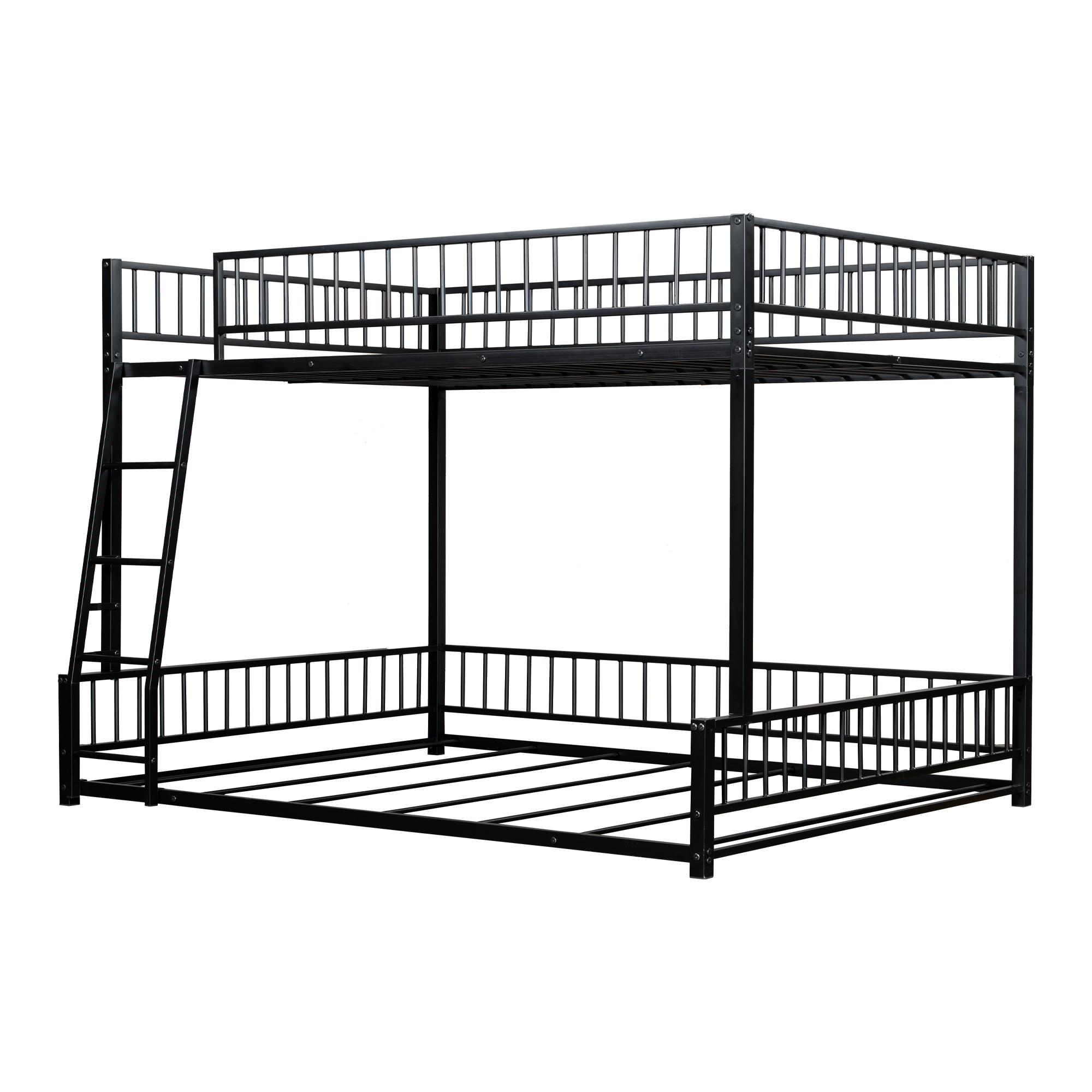 Full XL over Queen Floor Bunk Bed Frame with Ladder and Safety Guardrails 19 Full XL over Queen Floor Bunk Bed Frame with Ladder and Safety Guardrails
