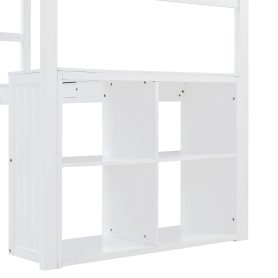 Wooden Twin Size Loft Bed With Drawers, Cabinet, Shelves And Desk 31 Wooden Twin Size Loft Bed With Drawers, Cabinet, Shelves And Desk