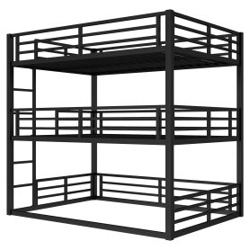 Metal Full Over Full Over Full Bunk Bed With Safety Guardrail 20 Metal Full Over Full Over Full Bunk Bed With Safety Guardrail