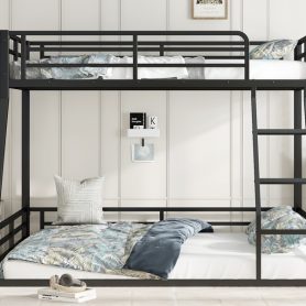 Metal Twin Xl Over Queen Floor Bunk Bed Frame