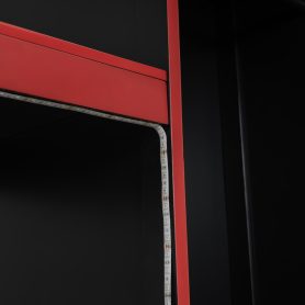 Wood Twin Size Gaming Loft Bed with Built-in Desk, Wardrobe, LED and a Drawer