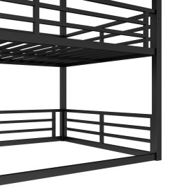 Metal Full Over Full Over Full Bunk Bed With Safety Guardrail 24 Metal Full Over Full Over Full Bunk Bed With Safety Guardrail