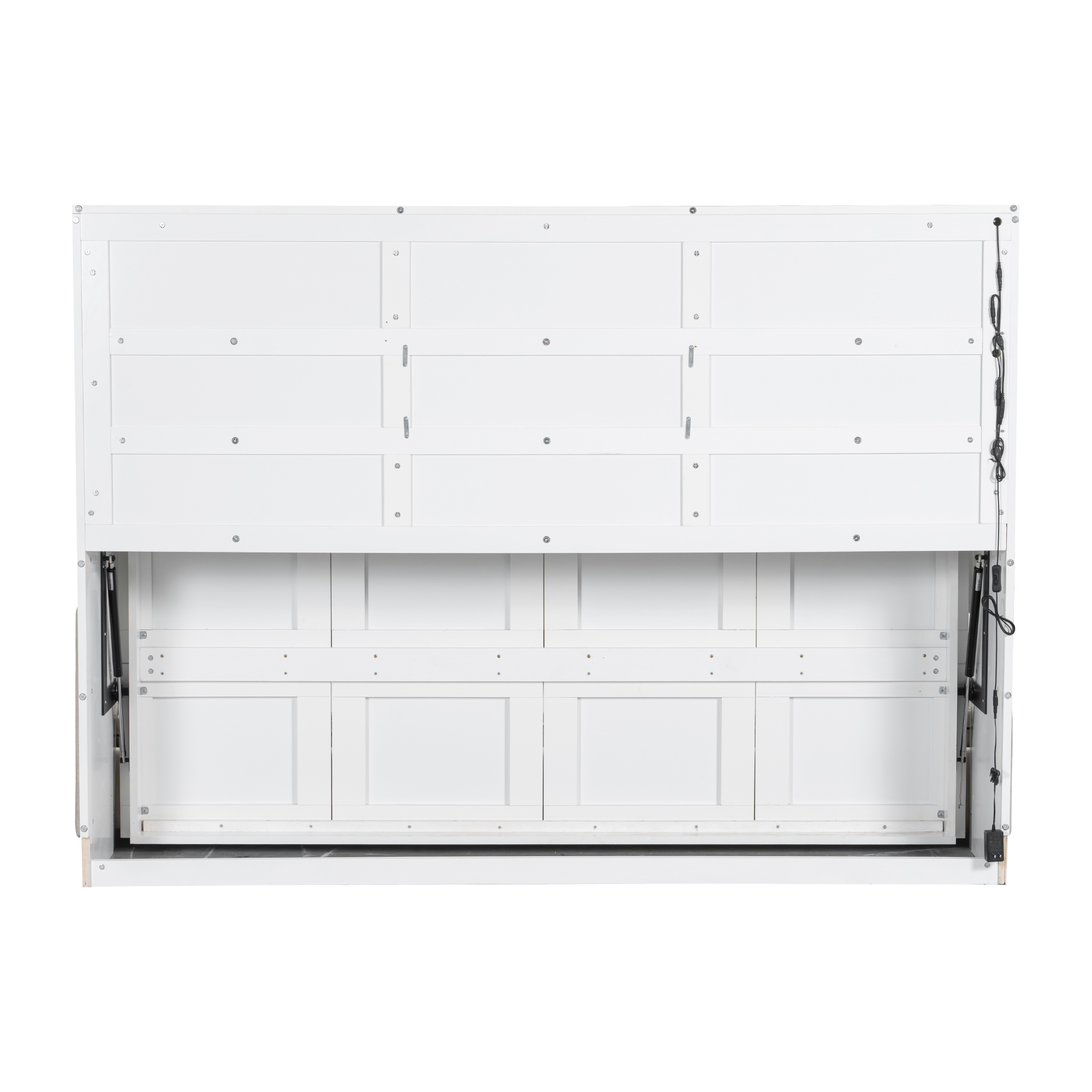 Full Size Murphy Cabinet Bed with Folding Sofa,Built-in Storage Shelves and LED Light 20 Full Size Murphy Cabinet Bed with Folding Sofa,Built-in Storage Shelves and LED Light