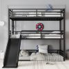 Metal Twin Xl Over Twin Xl Over Twin Xl Bunk Bed With Slide, and Safety Guardrails 2 Metal Twin Xl Over Twin Xl Over Twin Xl Bunk Bed With Slide, and Safety Guardrails