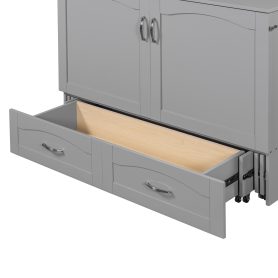 Full Size Wall Bed with drawer and a set of Sockets & USB Ports, Pulley Structure Design 46 Full Size Wall Bed with drawer and a set of Sockets & USB Ports, Pulley Structure Design