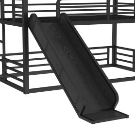 Metal Twin Xl Over Twin Xl Over Twin Xl Bunk Bed With Slide, and Safety Guardrails 27 Metal Twin Xl Over Twin Xl Over Twin Xl Bunk Bed With Slide, and Safety Guardrails