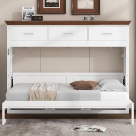 Twin Size Murphy Bed with 3 Drawers