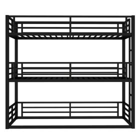 Metal Twin XL Over Twin XL Over Twin XL Bunk Bed With Safety Guardrails