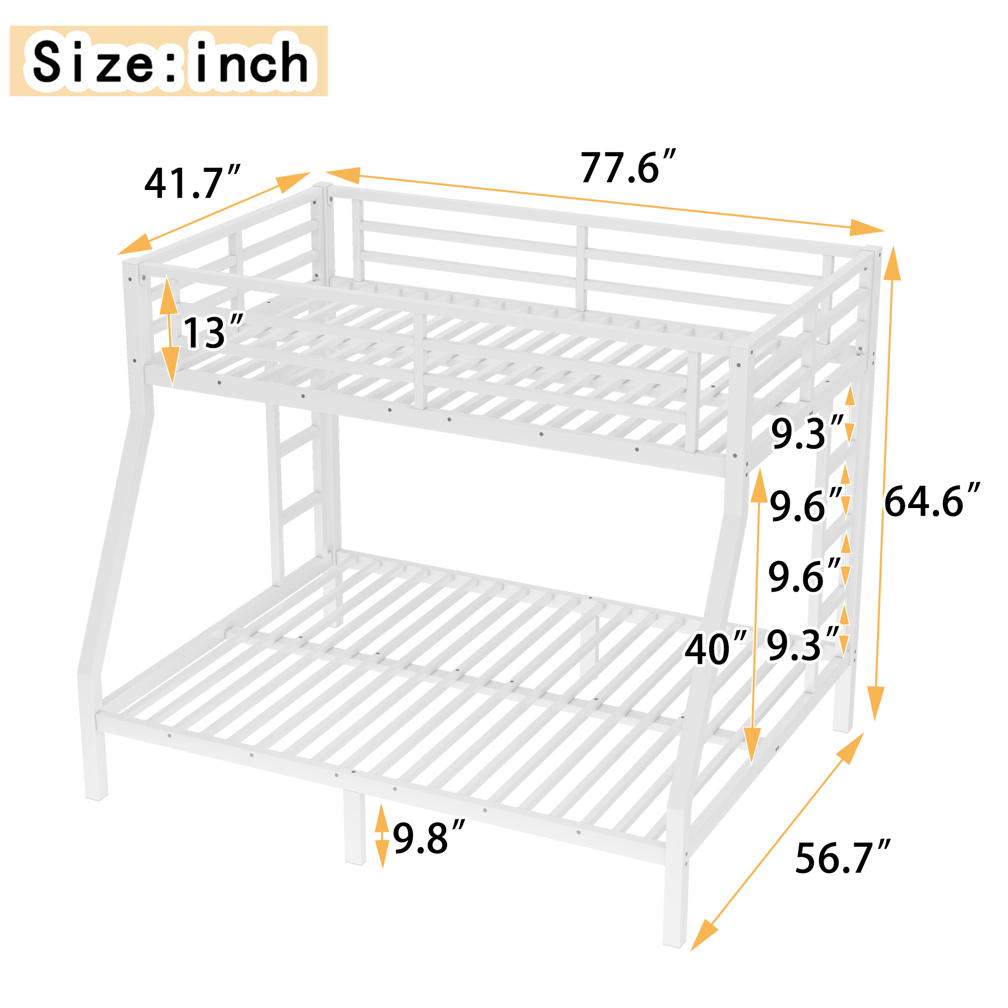 Metal Twin over Full Bunk Bed for Teens and Adults 5 Metal Twin over Full Bunk Bed for Teens and Adults
