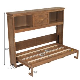 Twin Size Murphy Bed with Charging Station and a Drawer