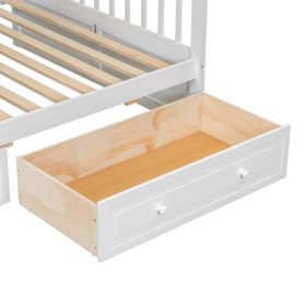 Twin Over Full Bunk Bed With Drawers, Convertible Beds