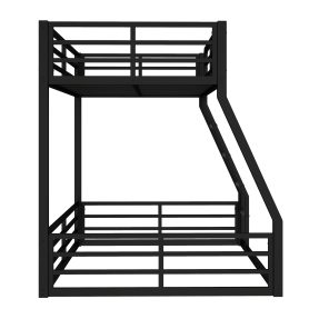 Metal Twin Over Full Floor Bunk Bed Frame For Kids, Teens, Adults