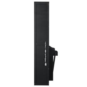 Queen Size Murphy Platform Bed with Shelf, Side Cabinets, Drawers and LED