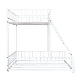 Twin XL over Queen Floor Bunk Bed Frame with Ladder and Safety Guardrails 26 Twin XL over Queen Floor Bunk Bed Frame with Ladder and Safety Guardrails