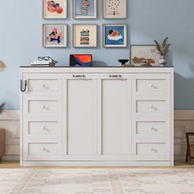 Twin Size Murphy Bed With LED Light, Can Be Folded Into A Cabinet, Hidden Wall Bed Cabinet