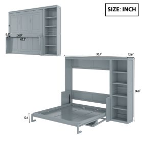 Queen Size Murphy Bed With Desk And Bookshelf