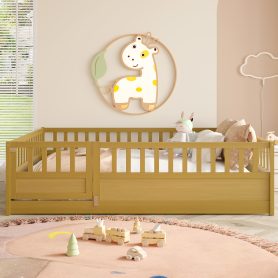 Full Size Floor Bed With Super High Security Barrier