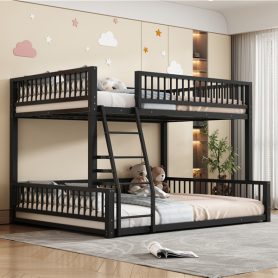 Full XL over Queen Floor Bunk Bed Frame with Ladder and Safety Guardrails 23 Full XL over Queen Floor Bunk Bed Frame with Ladder and Safety Guardrails