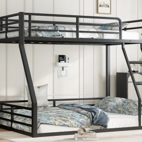 Metal Twin Xl Over Queen Floor Bunk Bed Frame