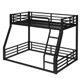 Metal Twin Over Full Floor Bunk Bed Frame For Kids, Teens, Adults
