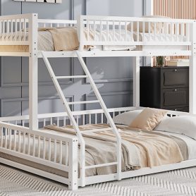 Twin XL over Queen Floor Bunk Bed Frame with Ladder and Safety Guardrails 29 Twin XL over Queen Floor Bunk Bed Frame with Ladder and Safety Guardrails