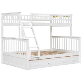 Twin Over Full Bunk Bed With Drawers, Convertible Beds