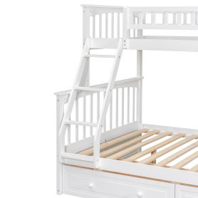 Twin Over Full Bunk Bed With Drawers, Convertible Beds