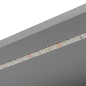 Wood Twin Size Platform Bed with Storage Shelves, Drawers, Charging Station, LED, Desk and Upholstered Headboard